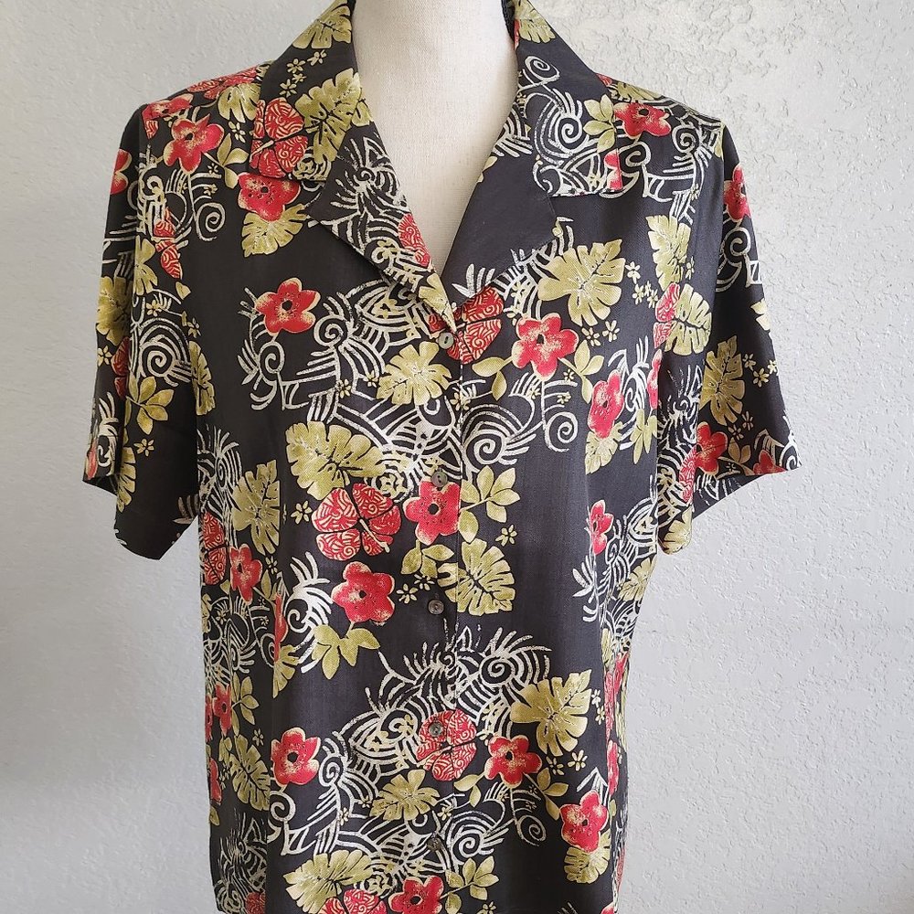 TOMMY BAHAMA VINTAGE WOMEN'S HAWAIIAN SHIRT SIZE L